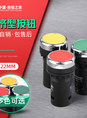 LAY39D-11 206A按钮开关精简型款式 一开一闭触点22MM开孔 红绿黄