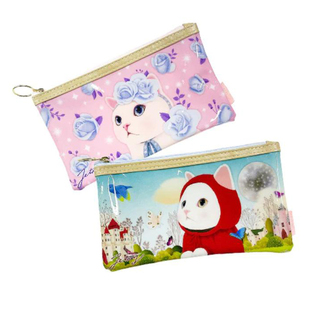 日本内藤研究所ChooChoo Cat猫咪插画笔袋PVC软萌小红帽文具收纳