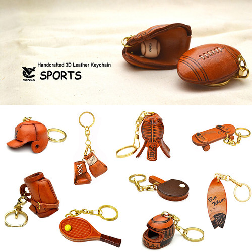 日本VANCA牛皮手工挂件钥匙扣