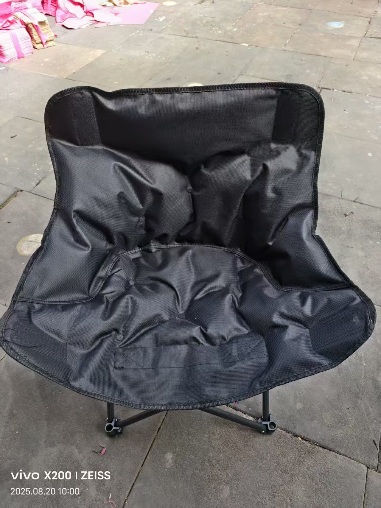 户外折叠加棉月亮椅坐垫替换布高靠背沙发便携式露营钓鱼凳子冬季