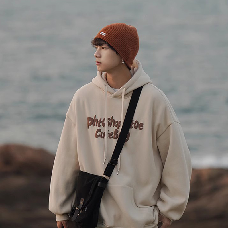 oversize美式复古连帽卫衣