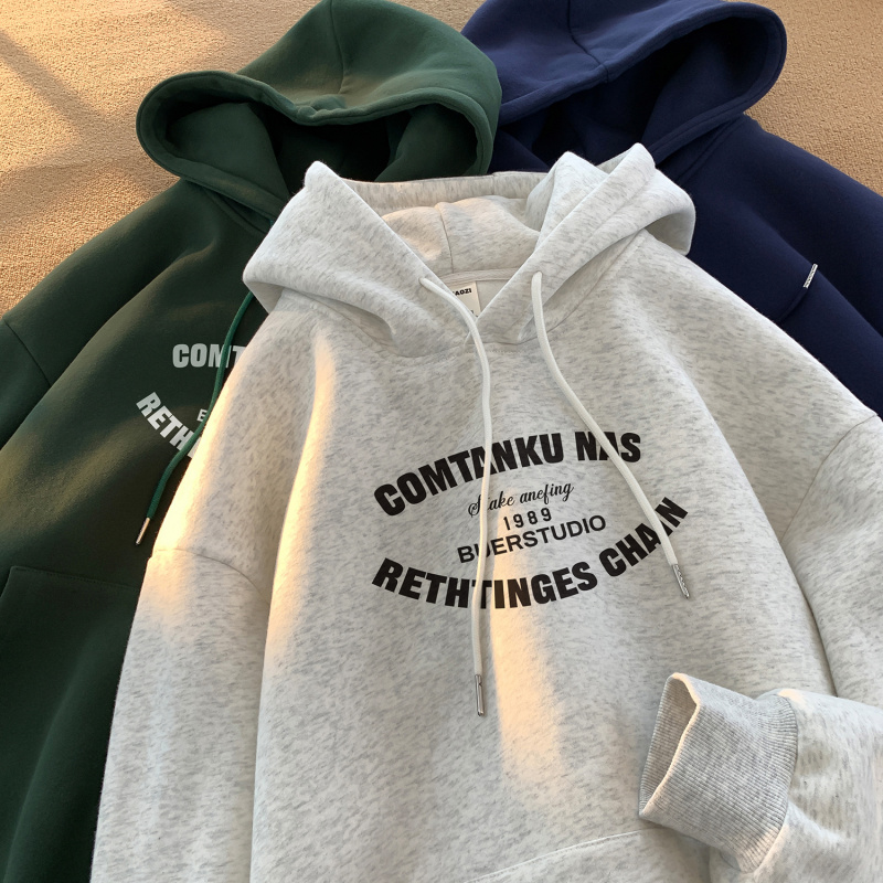 oversize美式复古连帽卫衣