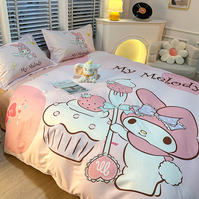 四件套全棉儿童美乐蒂MyMelody女孩可爱粉色床单款纯棉床上三件套,床上用品,床品套件/四件套/多件套,淘宝优惠券,粉丝福利购,淘宝优惠卷