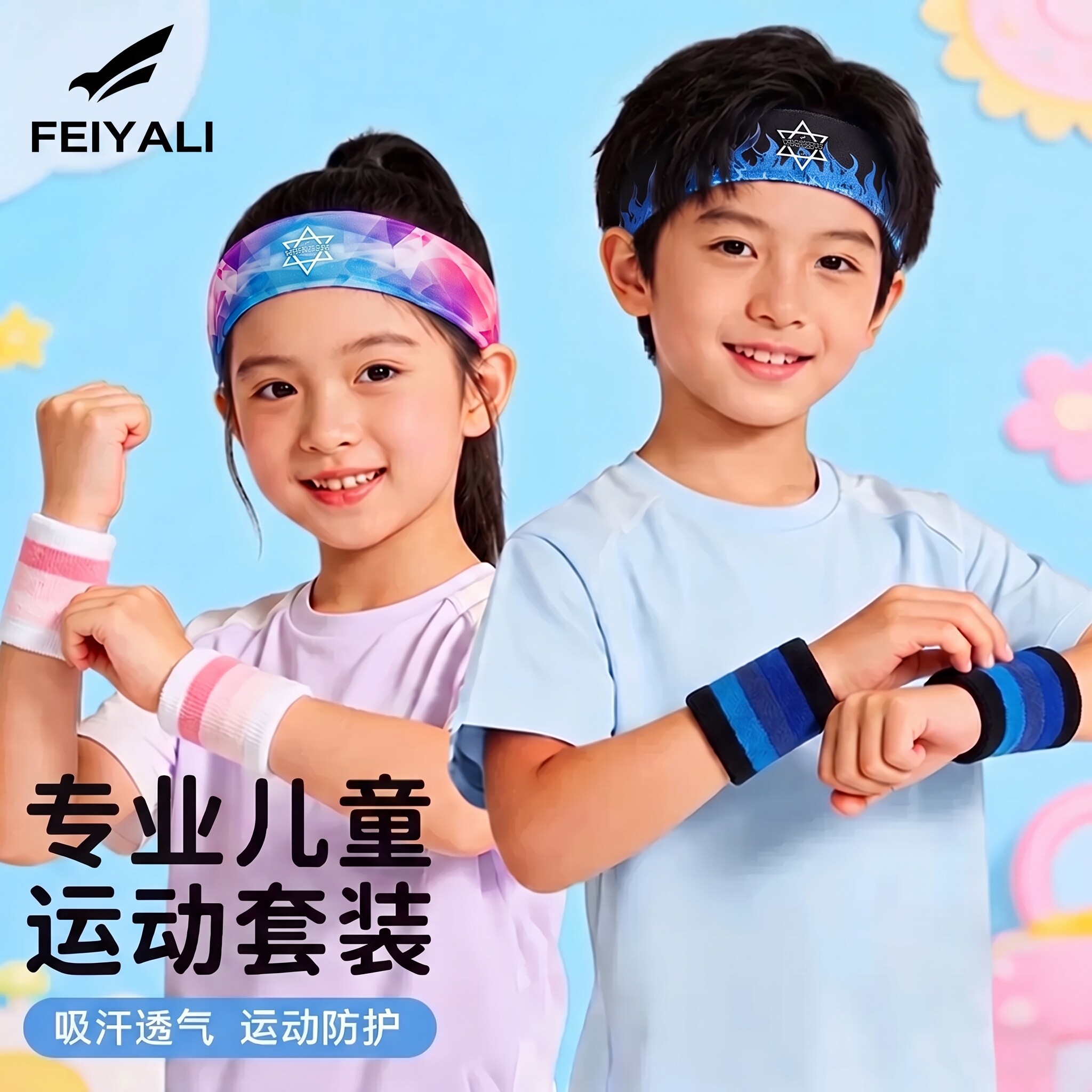 儿童夏季运动头带导汗图片