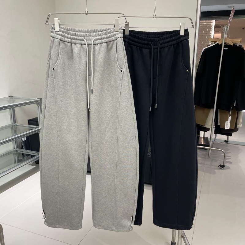 冬季高端垂感加绒加厚阔腿休闲裤