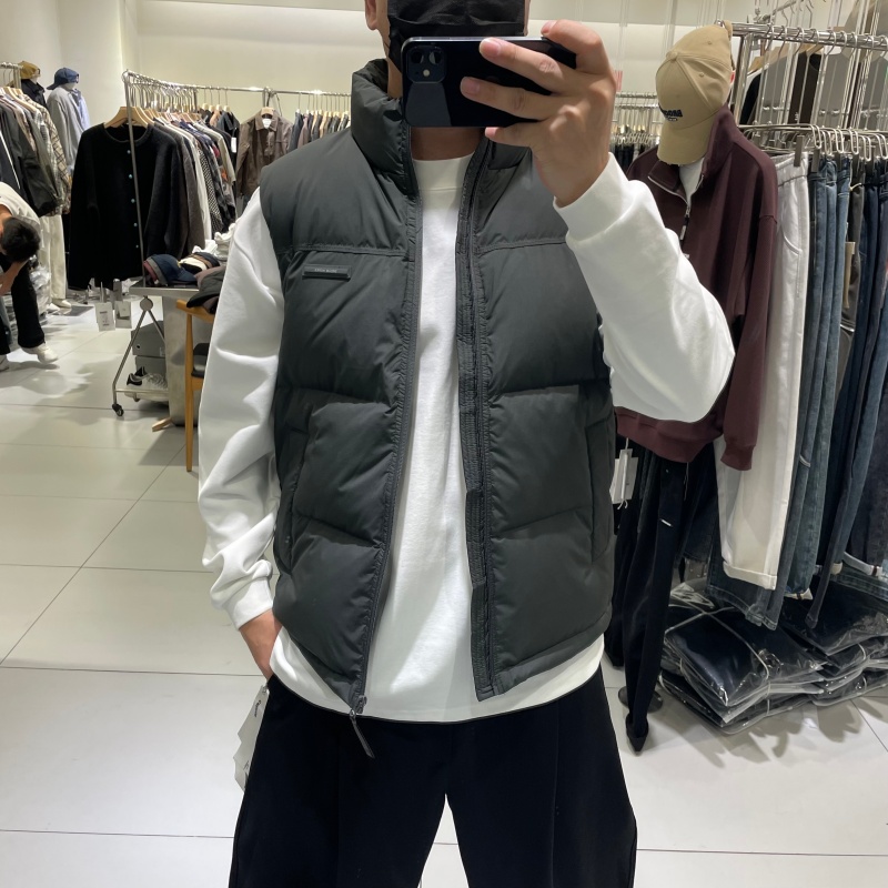 冬季新款男士简约立领羽绒马甲