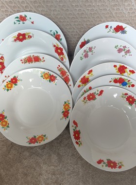 10个陶瓷 餐具菜碟/盘 装菜 老款式 适用微波炉 釉上彩 家用商用