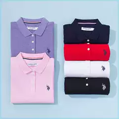Uspolo United States Polo Association Summer Women's Short-Sleeved Lapel T-Shirt Slim-Fit Half-Sleeved Pure Cotton Mom Polo Shirt