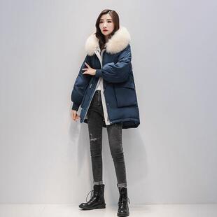 羽绒服女2026冬季新款时尚宽松真毛领狐狸毛白鸭绒中长款加厚外套