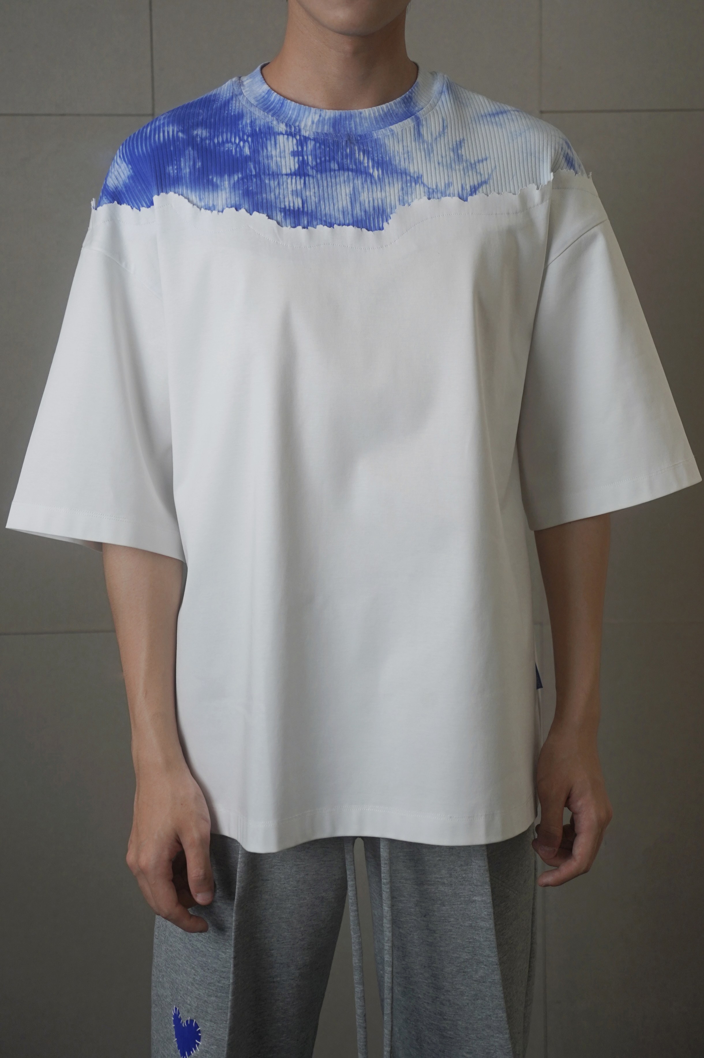 chengguang wang扎染拼接t恤夏季宽松t恤