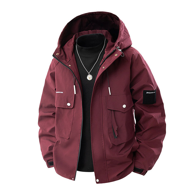 2025秋季新款加肥加大码男装休闲夹克胖子冲锋衣青年学生工装外套