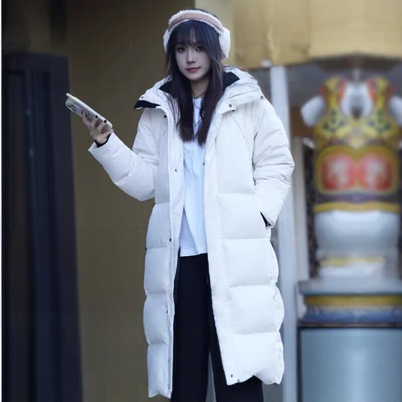 SCALER思凯乐户外25冬季男女款抗寒加厚显瘦长款鹅羽绒服F6115513