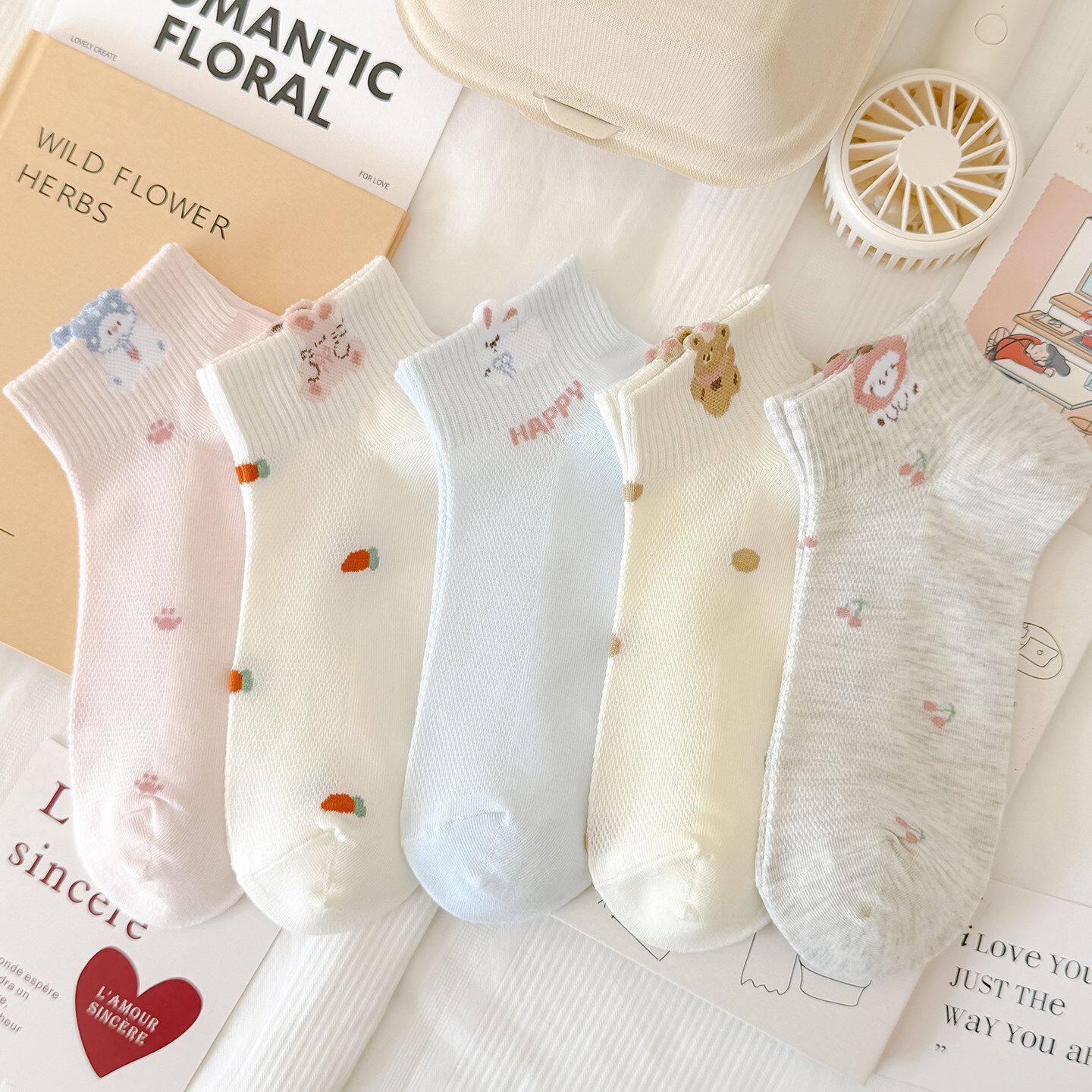 女童夏季薄款新款透气网眼立体动物儿童短袜可爱卡通棉袜学生短筒