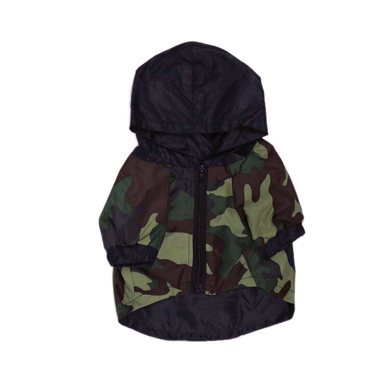 新款狗狗衣服冲锋衣迷彩帽服法斗柴犬泰迪柯基拉布拉多金毛可加棉