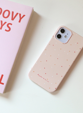 韩国光面涂层壳 ins裸粉色简约点点14手机壳16pro保护壳15pro硬壳可定制华为mate系列