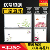 正品 集成吊顶灯吸顶嵌入式 LED平板灯带图案铝扣板厨房300x600花灯