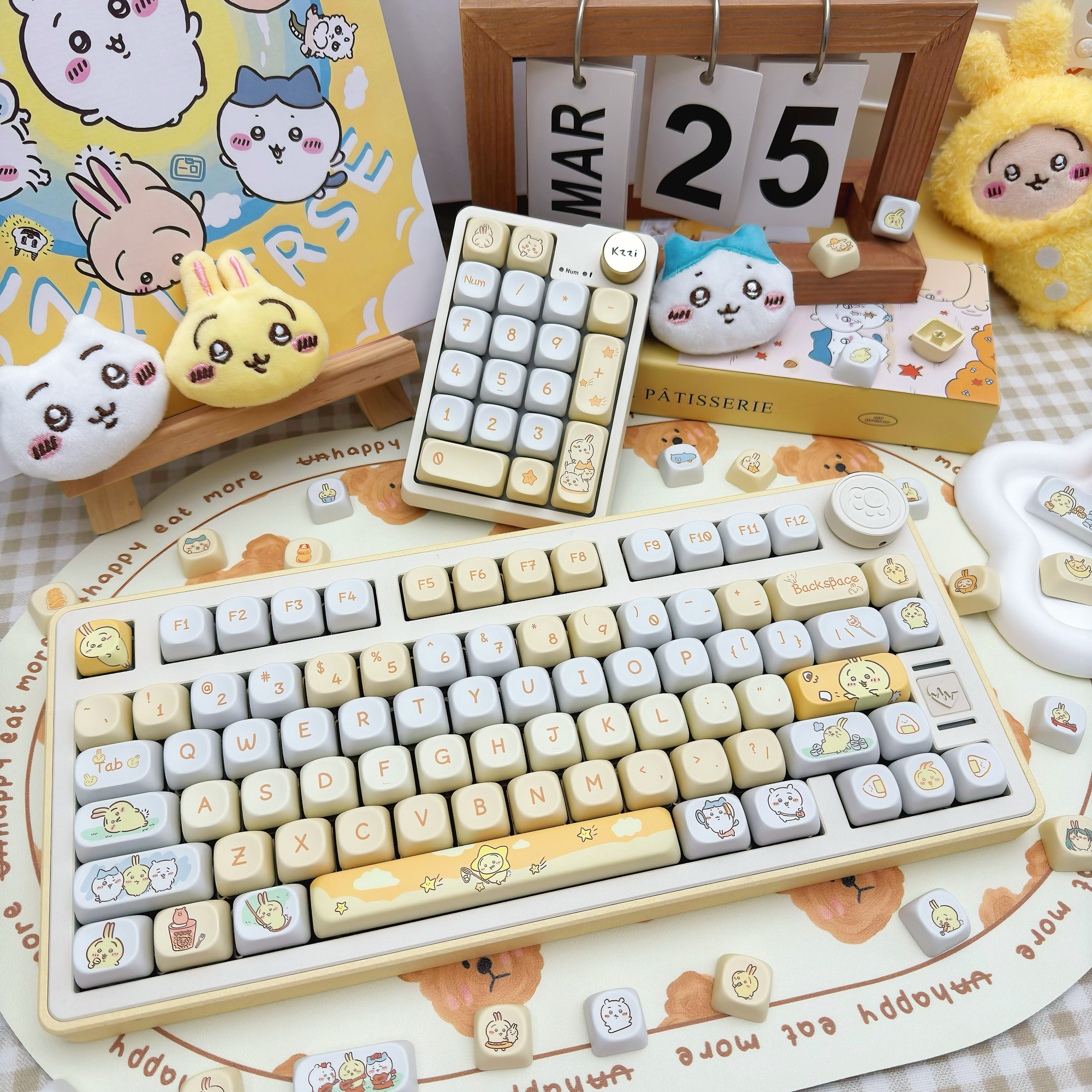 chiikawa乌萨奇机械键盘猫猫主题键帽HI75 87 98 热升华