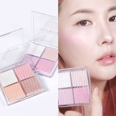 清仓Wakemake四色腮红高光一体盘