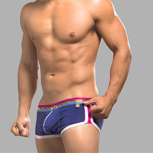 新款性感精梳棉吸汗低腰内吊环男士平角内裤9765 AC同款