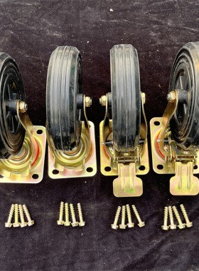 660升660L垃圾桶轮橡胶万向轮带刹车铁芯轮大型环卫桶箱支架脚轮