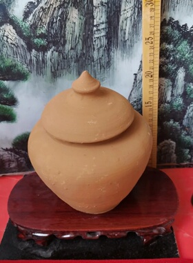 正宗陶土罐红土罐天然土烧制高15、18、20厘米带盖不带盖泰山发货