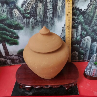 正宗陶土罐红土罐天然土烧制高15、18、20厘米带盖不带盖泰山发货