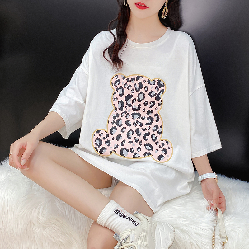 Real shot cotton short sleeve T-shirt for women in summer