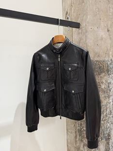 夹克上衣多口袋机车服 机车风皮衣外套女短款 2026秋冬新款 复古美式