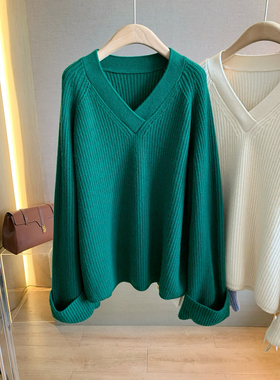 2025秋冬新款简约老钱风V领针织衫羊绒毛衣新款女装