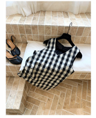马甲背心女设计感小众上衣 复古格子无袖 2025春夏新款 法式
