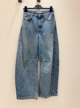 Asako 2025春夏新款高腰阔腿牛仔裤女宽松显瘦直筒长裤子镰刀裤