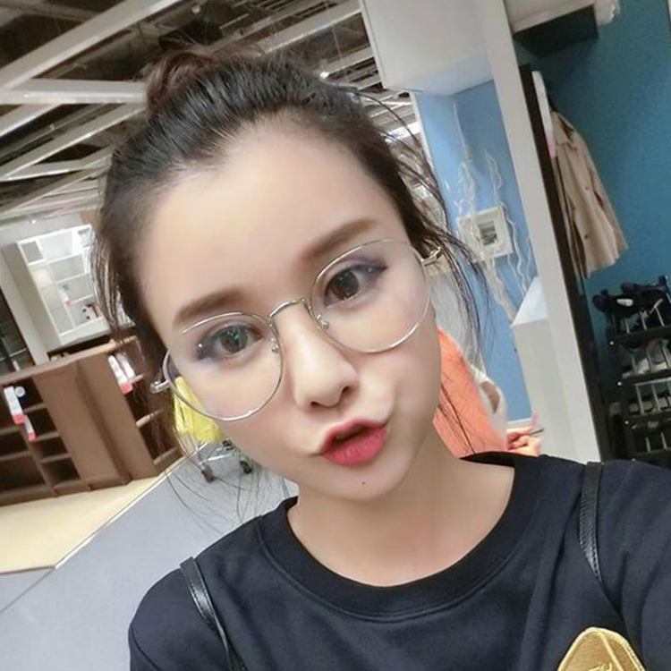 Yu Wenle phiên bản Hàn Quốc với kính văn học retro nam phẳng gương cận thị khung kính đen gọng kính nữ thủy tinh kính nam