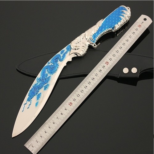 CF穿越火线手办英雄武器模型大号屠龙尼泊尔儿童玩具刀蓝色兵器