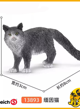 德国思乐schleich迷你缅因猫13893 农场宠物动物仿真模型摆件玩具