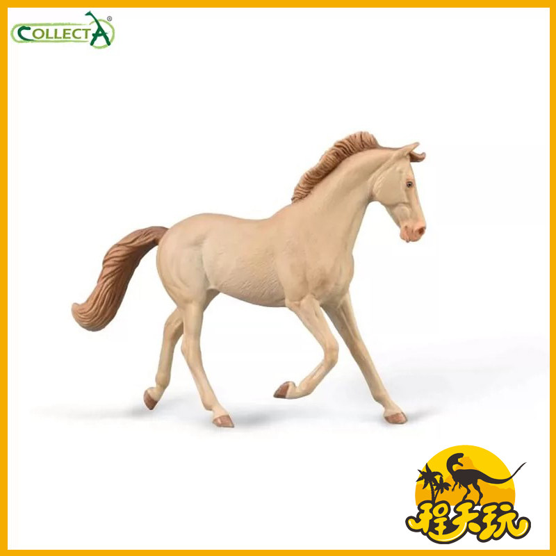 英国collecta我你他纯血马乳白色88985仿真动物马模型玩具牧场pvc