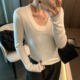 女欧洲站2025冬装 新款 欧货女装 100美丽诺羊毛针织衫 U领打底小衫 潮