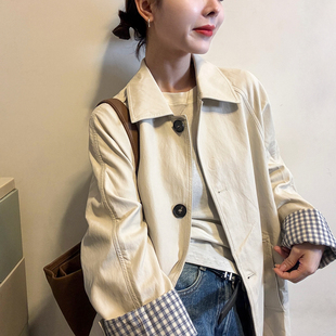 中长款 欧货女装 风衣潮 新款 复古蛋白皮PU皮衣外套女欧洲站2026春装