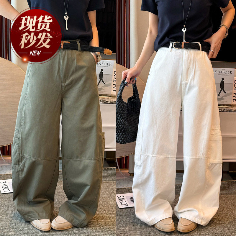 双口袋工装拖地阔腿裤女欧洲站2026春装新款欧货女装时尚休闲裤潮