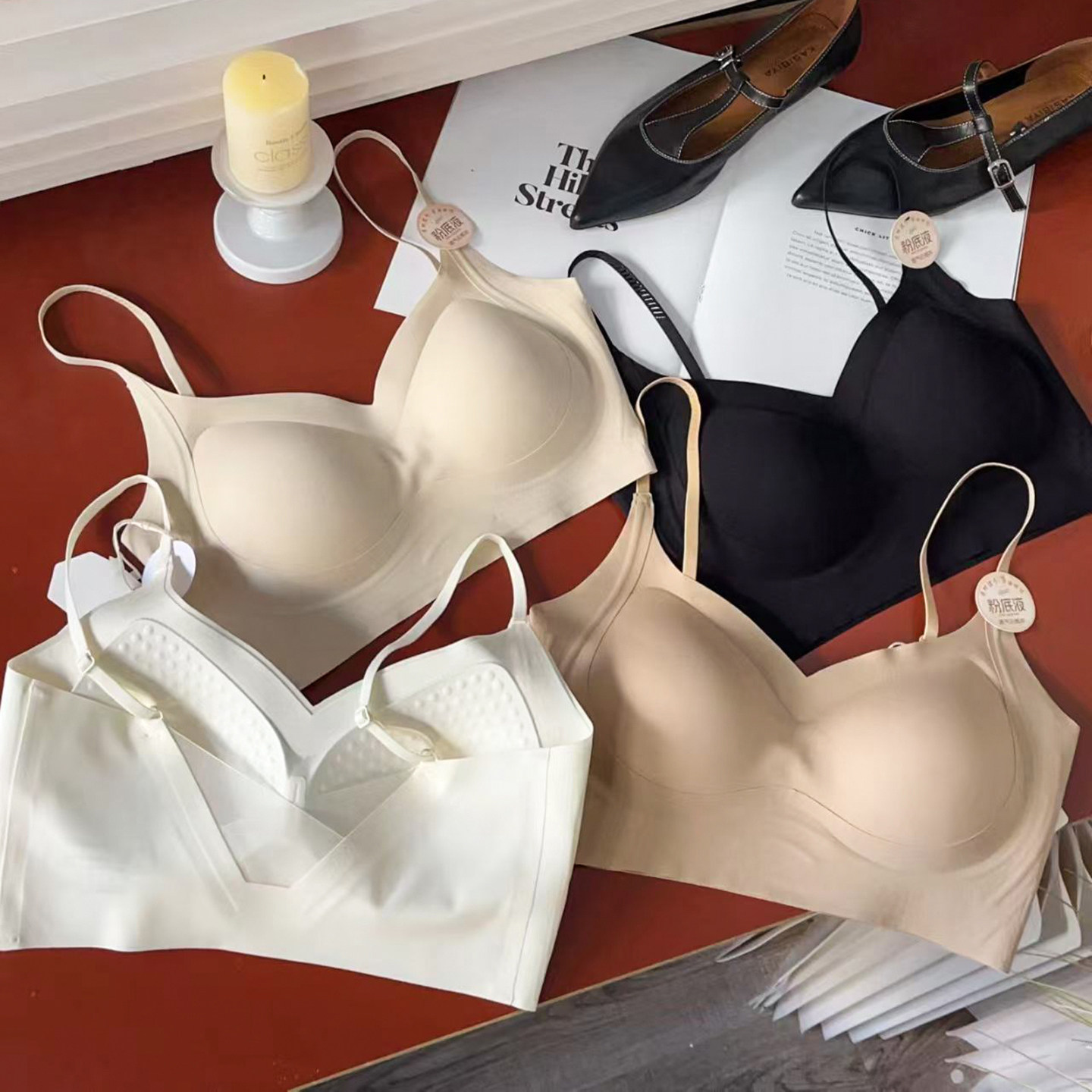 全固定粉底液美背吊带背心女欧洲站2026春装新款欧货女装文胸内衣