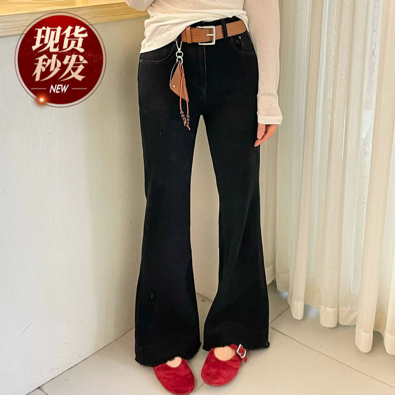 配腰包流苏边微喇牛仔裤女欧洲站2026春装新款欧货女装阔腿裤子潮
