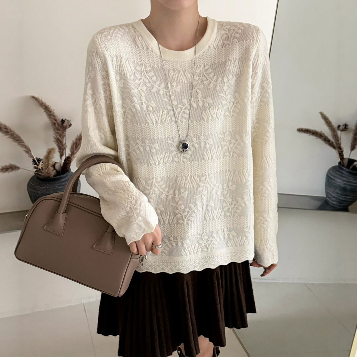 重工蕾丝刺绣羊毛针织衫女欧洲站2025冬装新款欧货女装打底小衫潮,女装/女士精品,毛针织衫,淘宝优惠券,粉丝福利购,淘宝优惠卷