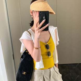 潮 天丝面膜开衫 吊带背心两件套上衣女欧洲站2025夏装 新款 欧货女装