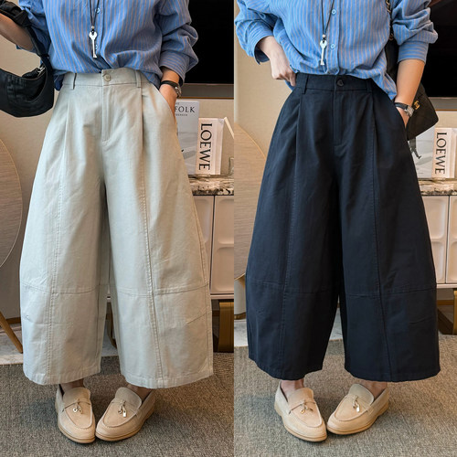 复古工装气球阔腿裤女欧洲站裤子