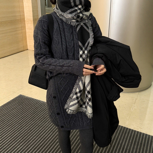 麻花纹羊绒针织衫半身裙两件套装女欧洲站2025冬装新款欧货女装潮