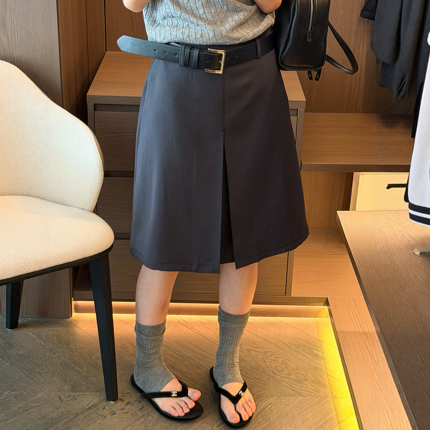 高级感A字西装半身裙女欧洲站2026春装新款欧货女装中裙包臀裙潮