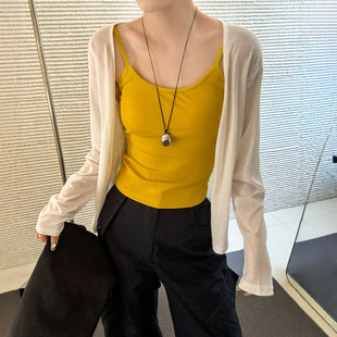 潮 天丝面膜开衫 吊带背心两件套上衣女欧洲站2025夏装 新款 欧货女装
