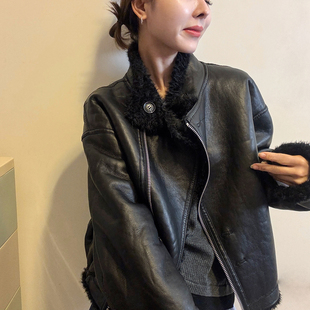 两面穿羊羔毛皮毛一体外套女欧洲站2025冬装新款欧货女装羊羔服潮