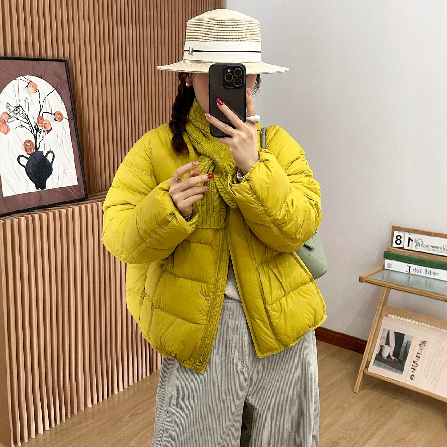 配围巾面包羽绒服外套女欧洲站2025冬装新款欧货女装小个子上衣潮