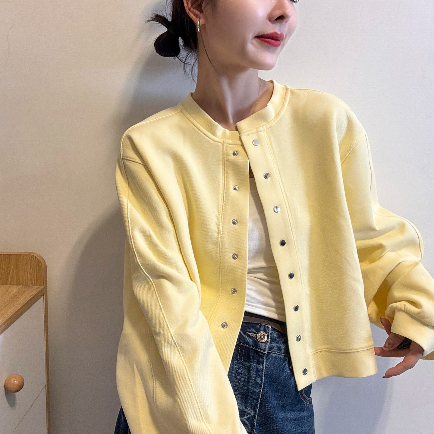 棒球领卫衣开衫短外套女欧洲站2026春装新款欧货女装小个子夹克潮