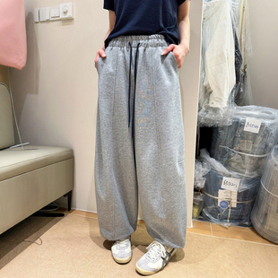 休闲裤 抽绳系带直筒阔腿卫裤 潮 时尚 欧货女装 女欧洲站2026春装 新款